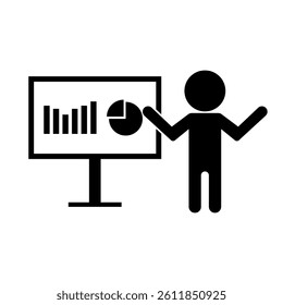 Business presentation silhouette icon. Vector.