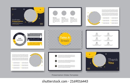 Business presentation slide corporate templates set. Use for modern keynote presentation background, brochure, website, slide, landing page, annual report, company profile, flyer, banner.