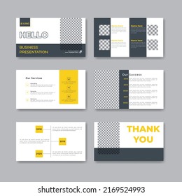 Business presentation slide corporate templates set. Use for modern keynote presentation background, brochure, website, slide, landing page, annual report, company profile, flyer, banner.