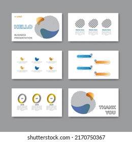 Business presentation slide corporate templates set. Use for modern keynote presentation background, brochure, website, slide, landing page, annual report, company profile, flyer, banner.