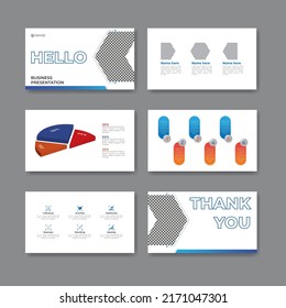 Business presentation slide corporate templates set. Use for modern keynote presentation background, brochure, website, slide, landing page, annual report, company profile, flyer, banner.