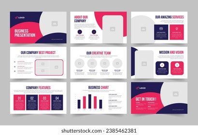 Business presentation slide set design presentation template