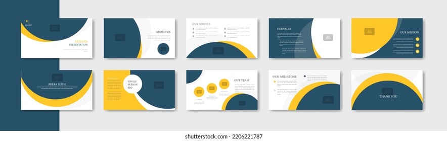 Business presentation slide template design. Minimalis, modern and keynote vector illustration