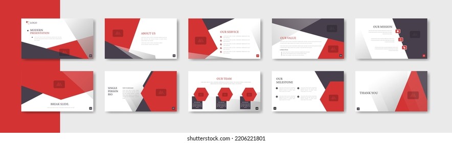 Business presentation slide template design. Minimalis, modern and keynote vector illustration