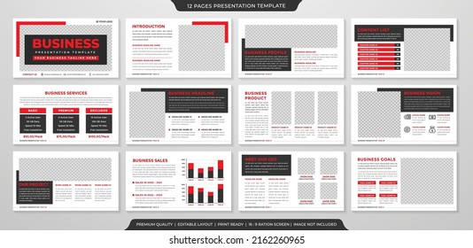 business presentation slide template  with minimalist and clean style use for corporate infographic and company profile