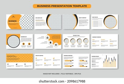 Business presentation slides template design, annual report and company brochure, booklet, catalog design	