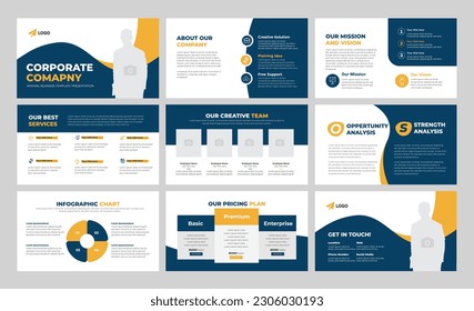 Business presentation slides template design and modern presentation slides template design