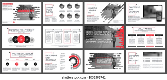 Business presentation slides templates from infographic elements. Can be used for presentation, flyer and leaflet, brochure, corporate report, marketing, advertising, annual report, banner, booklet.