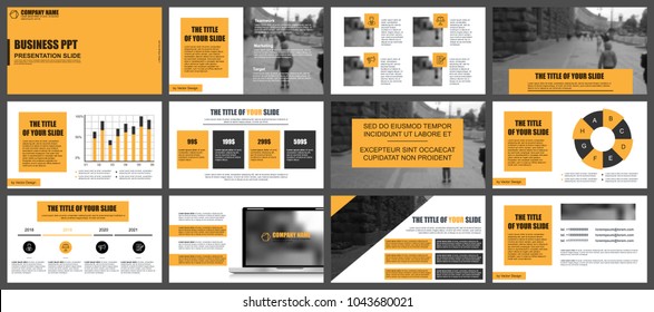 Business presentation slides templates from infographic elements. Can be used for presentation, flyer and leaflet, brochure, corporate report, marketing, advertising, annual report, banner, booklet.