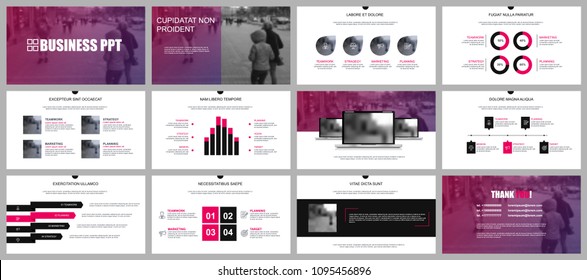 Business presentation slides templates from infographic elements. Can be used for presentation template, flyer and leaflet, brochure, corporate report, marketing, advertising, annual report, banner. - Shutterstock ID 1095456896