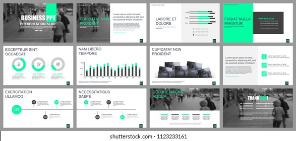 Business presentation slides templates from infographic elements. Can be used for presentation template, flyer and leaflet, brochure, corporate report, marketing, advertising, annual report, banner.