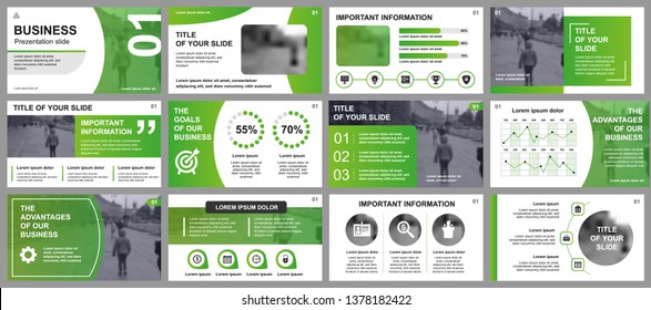 Business presentation slides templates from infographic elements. Can be used for presentation template, flyer and leaflet, brochure, corporate report, marketing, advertising, annual report, banner.