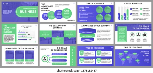 Business presentation slides templates from infographic elements. Can be used for presentation template, flyer and leaflet, brochure, corporate report, marketing, advertising, annual report, banner.