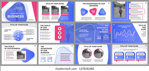 Business presentation slides templates from infographic elements. Can be used for presentation template, flyer and leaflet, brochure, corporate report, marketing, advertising, annual report, banner.