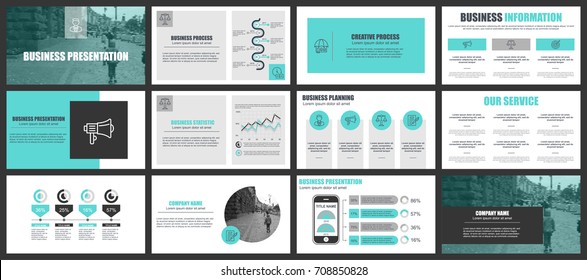 Apresentação de negócios slides modelos de elementos infográficos. Pode ser usado para apresentação, folheto e folheto, brochura, relatório corporativo, marketing, publicidade, relatório anual, banner.