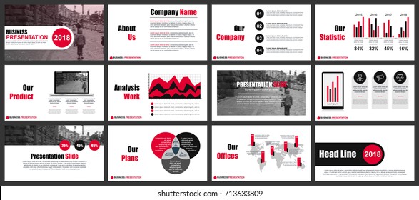 Business presentation slides templates from infographic elements. Can be used for presentation, flyer and leaflet, brochure, corporate report, marketing, advertising, annual report, banner, booklet.