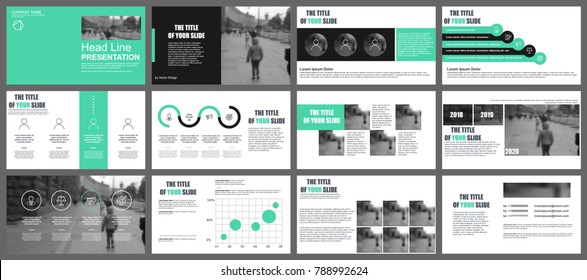 Business presentation slides templates from infographic elements. Can be used for presentation, flyer and leaflet, brochure, corporate report, marketing, advertising, annual report, banner, booklet.