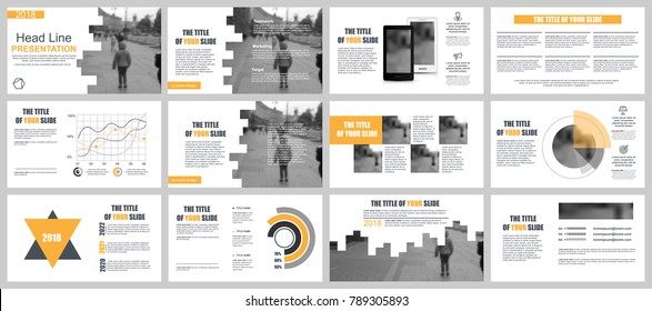 Business presentation slides templates from infographic elements. Can be used for presentation, flyer and leaflet, brochure, corporate report, marketing, advertising, annual report, banner, booklet.