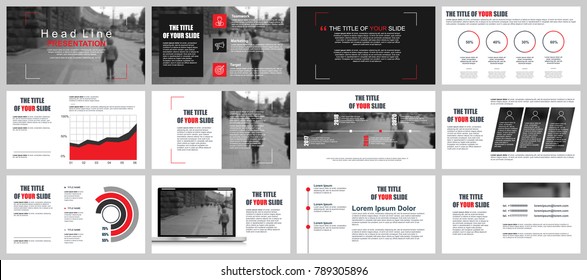 Business presentation slides templates from infographic elements. Can be used for presentation, flyer and leaflet, brochure, corporate report, marketing, advertising, annual report, banner, booklet.