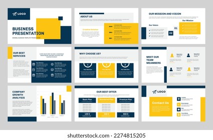 Business presentation slides. Use for Creative keynote presentation background, brochure design, website slider, business proposal. 