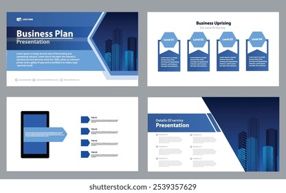 Business presentation template background vector business annual report slider presentation design