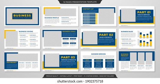 business presentation template with clean concept and minimalist style use for annual report and business profile