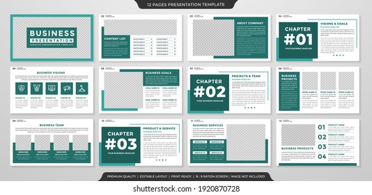 Business presentation template with clean style and minimalist concept use for company profile annual report and business proposal