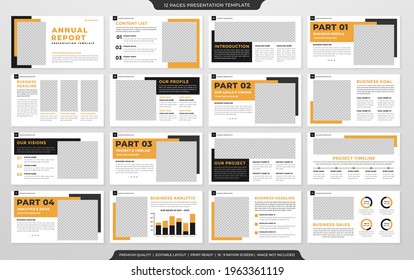 Business presentation template with clean style and minimalist concept use for company profile annual report and business proposal