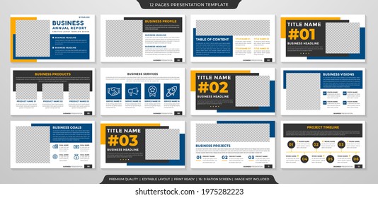 Business presentation template with clean style and minimalist concept use for company profile annual report and business proposal