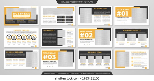 Business presentation template with clean style and minimalist concept use for company profile annual report and business proposal