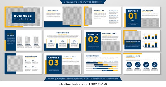 business presentation template design with abstract and minimalist style