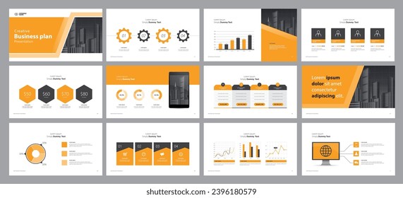business presentation template design backgrounds and page layout design for brochure, book, magazine, annual report and company profile, with info graphic elements graph design concept