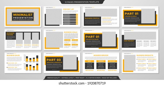 business presentation template design with minimalist style use for business portfolio and annual report