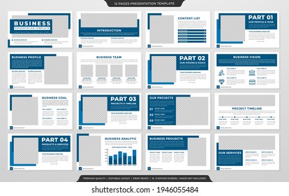 business presentation template design with modern and minimalist style use for business portfolio and annual report