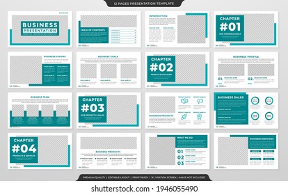 business presentation template design with modern and minimalist style use for business portfolio and annual report