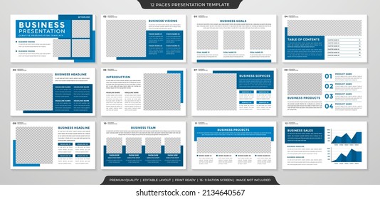 business presentation template with minimalist and clean style use for corporate infographic