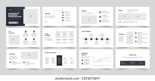 Plantilla de presentación de negocios Diseño de plantillas de diapositivas de presentación de negocios modernas. 