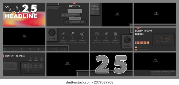 Plantilla de presentación comercial. Establecer, diseñar elementos de infografía, fondo blanco. Volante, postal, informe corporativo, marketing, publicidad, banners. Panorámicas, folletos, informe anual. Vector