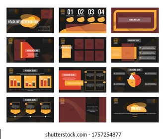Business presentation template set. Modern abstract design. Abstract concept, icon. Business team concept. Marketing team. Vector template. Design element.