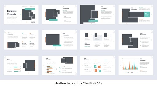 Plantilla de presentación de negocios, Conjunto de diseño de Plantilla multipropósito, Elementos infográficos, Ilustración vectorial abstracta moderna