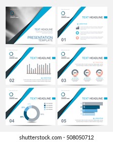 business presentation template set powerpoint layout stock vector