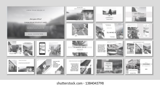 Business presentation template. Social media pack. Set of  easy blog posts or Editable simple info banner, trendy book cover idea. For app, web digital display style. handpicked beauty shop. ppt
