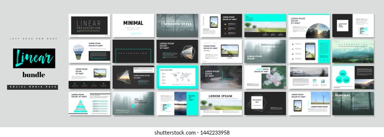 Business presentation template. Social media pack. Set of modern blog posts or Editable simple info banner, trendy book cover idea. For app, web digital display style. Bright flyer. ppt