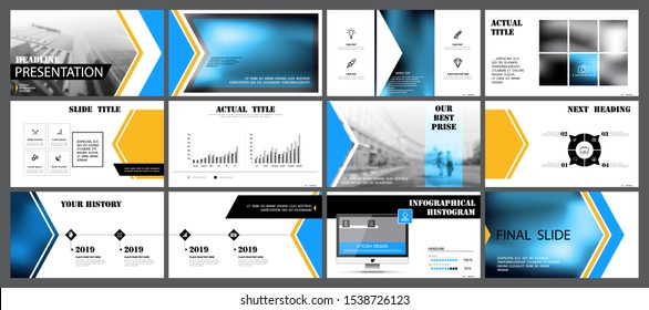 Business presentation template, turquoise and black infographic elements on white background. Buildings, walking people in the city. Vector slide, presentation of business projects and marketing chart