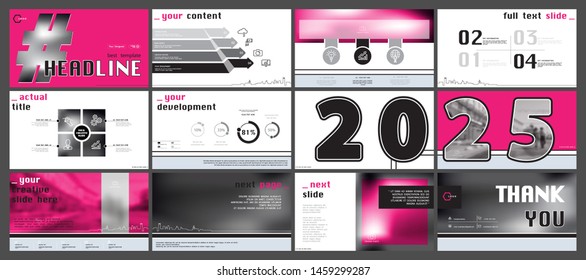 Business presentation template. Vector set, elements of infographics, pink white background. Flyer, postcard, corporate report, marketing, advertising, banners. Slideshows, brochures, annual report