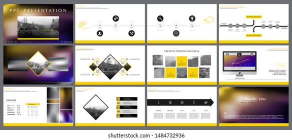 Business presentation template. Vector set, elements of infographics, white background. Flyer, postcard, marketing  advertising banner. Yellow design. Slideshows, brochure, leaflets, an annual report