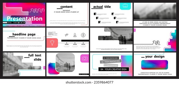 Business presentation template. Vector set, elements of infographics, colorful design, white background. Flyer, postcard, corporate report, powerpoint, banner. Slideshows, brochures, annual report