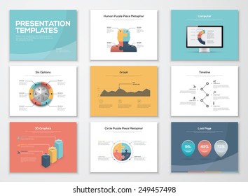 Business Presentation Templates And Infographics Vector Elements. Information Graphics For Advertisements, Magazines, Booklets, Websites, Prints, Marketing Etc.