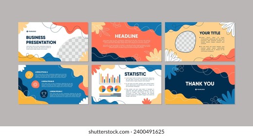 Business presentation templates set. Able to use for background, brochure design, website slider, landing page, company profile, Social Media Advertisement