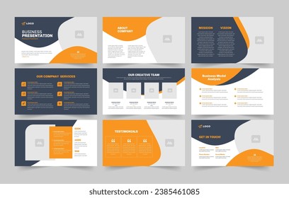 Business presentation templates set business presentation slide